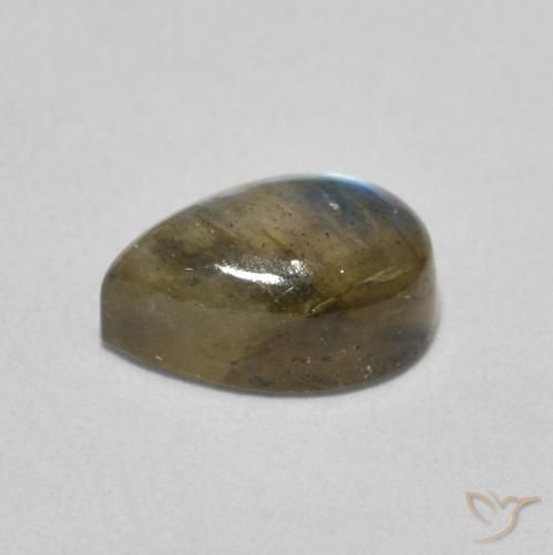 Labradorita Multicolorido Natural 1.69ct, Formato de pêra, Translúcido