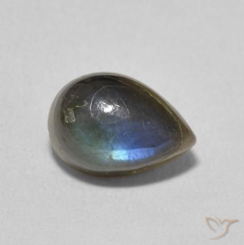 Labradorita Multicolorido Natural 1.86ct, Formato de pêra, Translúcido