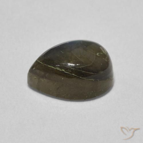 Labradorita Multicolorido Natural 1.86ct, Formato de pêra, Translúcido