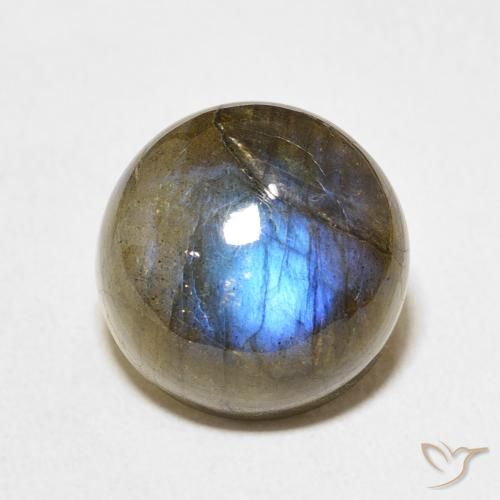 13.51ct Natural Multicolorido Labradorita, Redondo, Translúcido