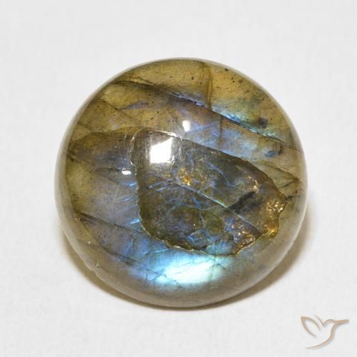 12.33ct Natural Multicolorido Labradorita, Redondo, Translúcido