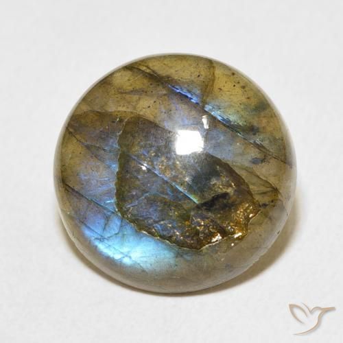 Labradorita Multicolorido Natural 12.33ct, Redondo, Translúcido