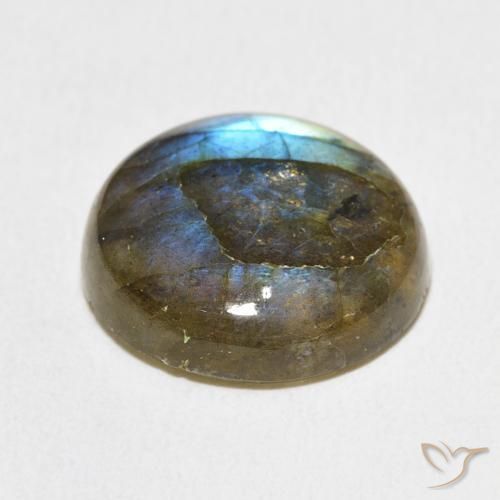 Labradorita Multicolorido Natural 12.33ct, Redondo, Translúcido