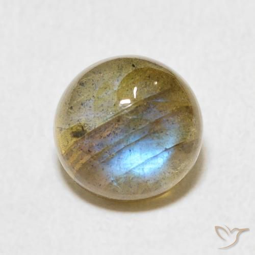 2.54ct Natural Multicolorido Labradorita, Redondo, Translúcido