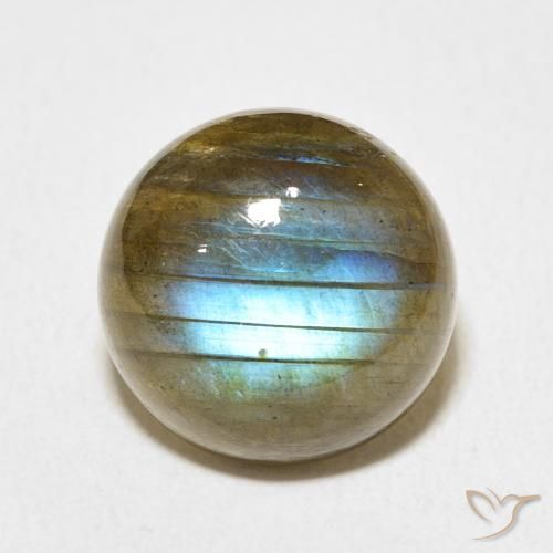 9.29ct Natural Multicolorido Labradorita, Redondo, Translúcido