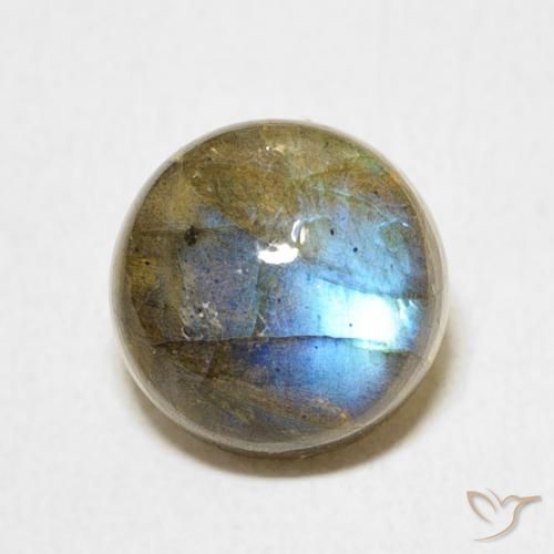 2.87ct Natural Multicolorido Labradorita, Redondo, Translúcido