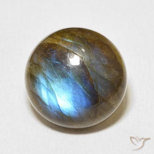 8.51ct Natural Multicolorido Labradorita, Redondo, Translúcido