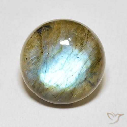 9.47ct Natural Multicolorido Labradorita, Redondo, Translúcido