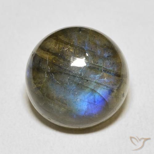 12.91ct Natural Multicolorido Labradorita, Redondo, Translúcido