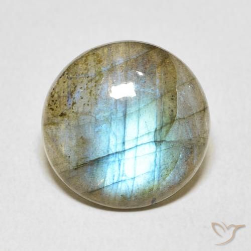 6.38ct Natural Multicolorido Labradorita, Redondo, Translúcido