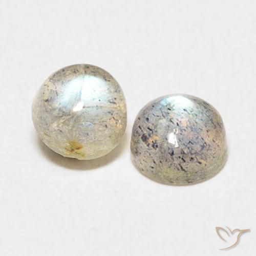 Pedras preciosas de Labradorita Multicolorido natural de 1.34 ct, Redondo, Translúcido