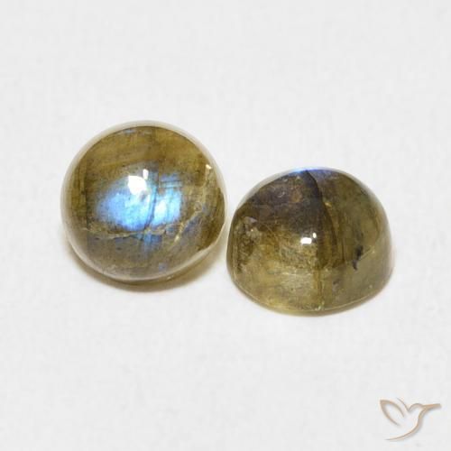 Pedras preciosas de Labradorita Multicolorido natural de 2.08 ct, Redondo, Translúcido