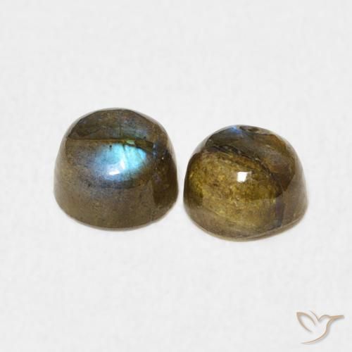 Pedras preciosas de Labradorita Multicolorido natural de 1.38 ct, Redondo, Translúcido