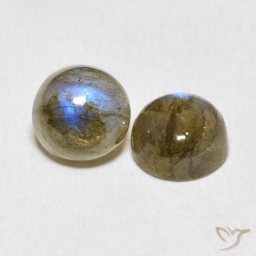 Pedras preciosas de Labradorita Multicolorido natural de 3.49 ct, Redondo, Translúcido
