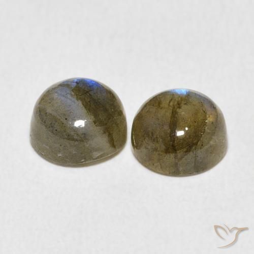 Pedras preciosas de Labradorita Multicolorido natural de 3.49 ct, Redondo, Translúcido