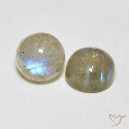 Pedras preciosas de Labradorita Multicolorido natural de 3.61 ct, Redondo, Translúcido