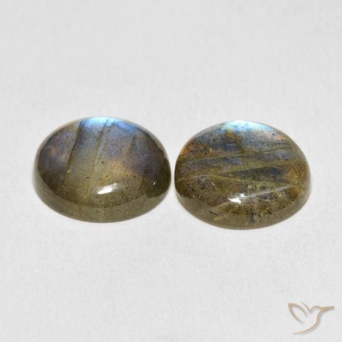 Pedras preciosas de Labradorita Multicolorido natural de 10.06 ct, Redondo, Translúcido