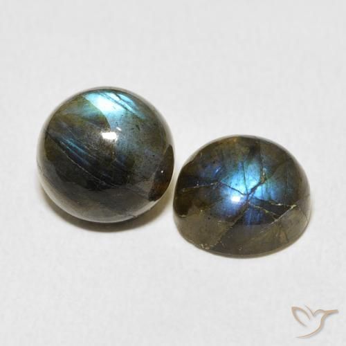Pedras preciosas de Labradorita Multicolorido natural de 9.31 ct, Redondo, Translúcido