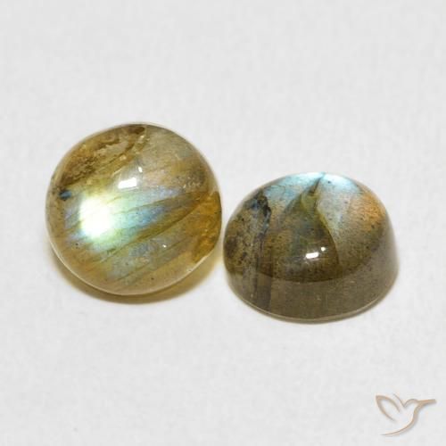 Pedras preciosas de Labradorita Multicolorido natural de 3.91 ct, Redondo, Translúcido