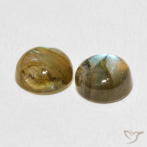 Pedras preciosas de Labradorita Multicolorido natural de 3.91 ct, Redondo, Translúcido