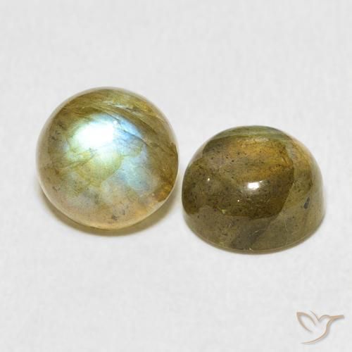 Pedras preciosas de Labradorita Multicolorido natural de 4.67 ct, Redondo, Translúcido