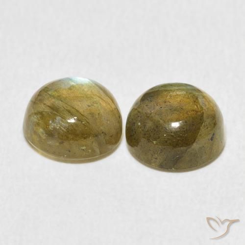 Pedras preciosas de Labradorita Multicolorido natural de 4.67 ct, Redondo, Translúcido