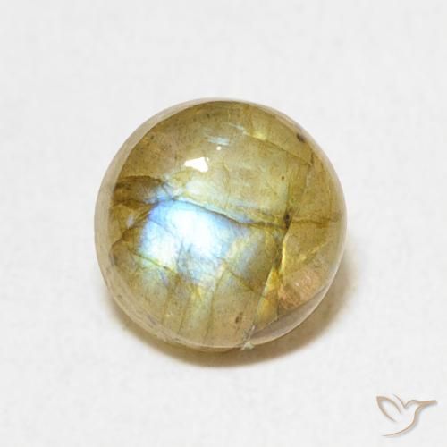 1.33ct Natural Multicolorido Labradorita, Redondo, Translúcido