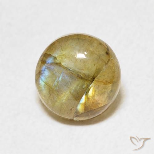 Labradorita Multicolorido Natural 1.33ct, Redondo, Translúcido