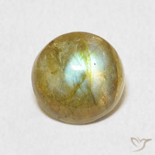 1.62ct Natural Multicolorido Labradorita, Redondo, Translúcido