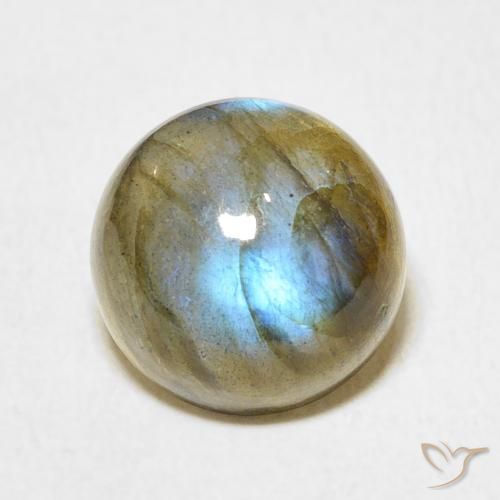 6.22ct Natural Multicolorido Labradorita, Redondo, Translúcido