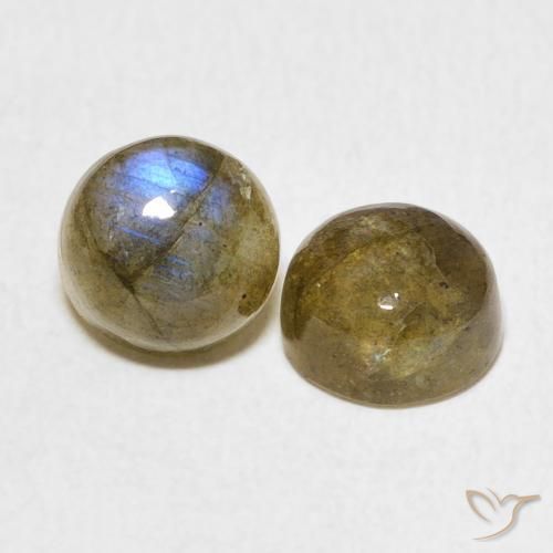 Pedras preciosas de Labradorita Multicolorido natural de 3.84 ct, Redondo, Translúcido