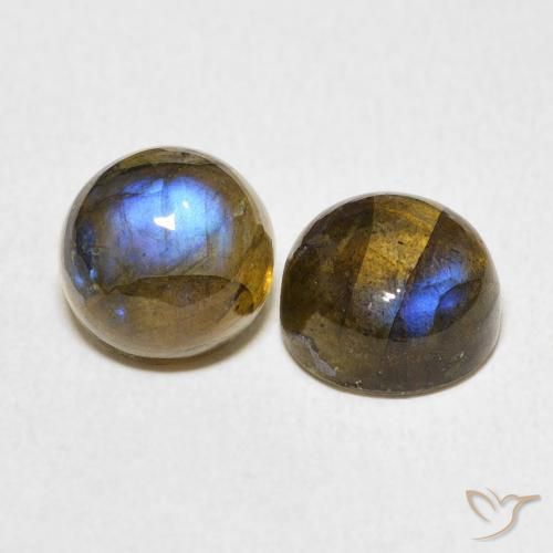 Pedras preciosas de Labradorita Multicolorido natural de 5.28 ct, Redondo, Translúcido