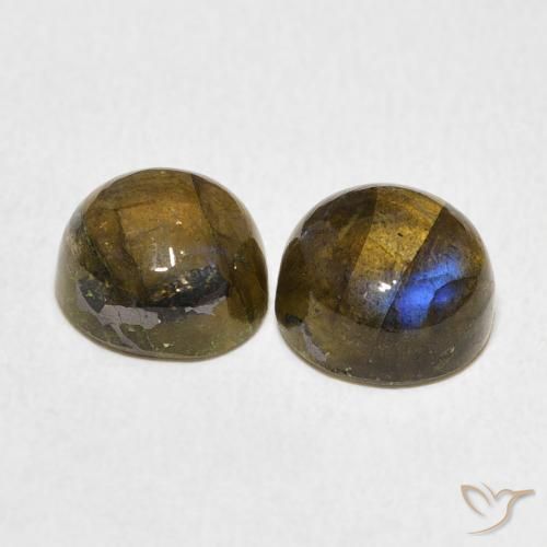 Pedras preciosas de Labradorita Multicolorido natural de 5.28 ct, Redondo, Translúcido