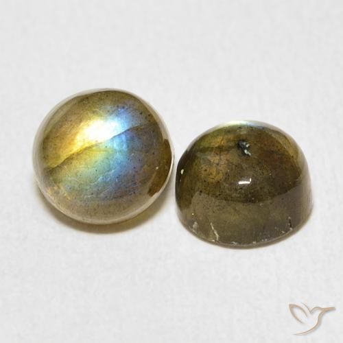 Pedras preciosas de Labradorita Multicolorido natural de 3.39 ct, Redondo, Translúcido