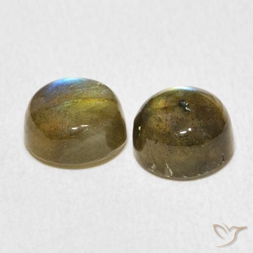 Pedras preciosas de Labradorita Multicolorido natural de 3.39 ct, Redondo, Translúcido