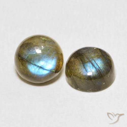Pedras preciosas de Labradorita Multicolorido natural de 4.77 ct, Redondo, Translúcido
