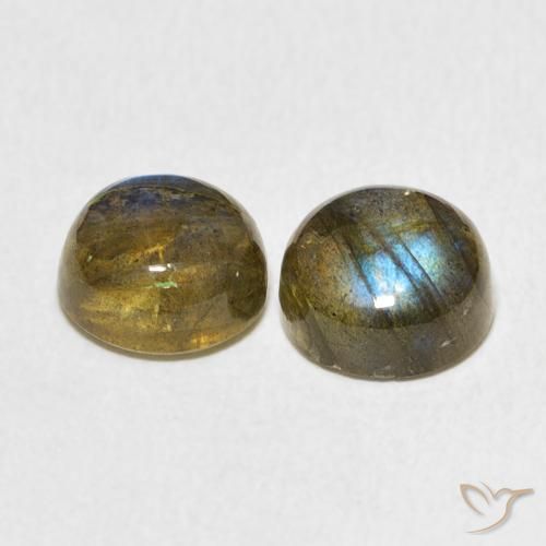 Pedras preciosas de Labradorita Multicolorido natural de 4.77 ct, Redondo, Translúcido