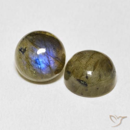Pedras preciosas de Labradorita Multicolorido natural de 7.00 ct, Redondo, Translúcido