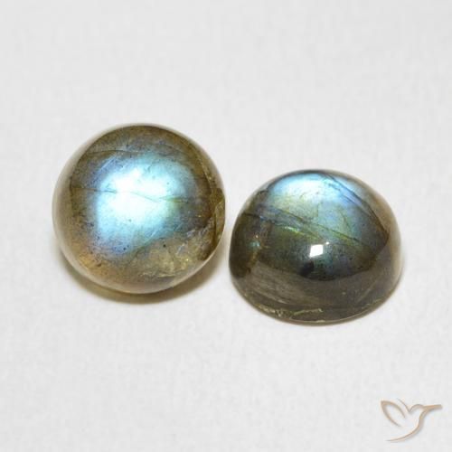 Pedras preciosas de Labradorita Multicolorido natural de 4.95 ct, Redondo, Translúcido
