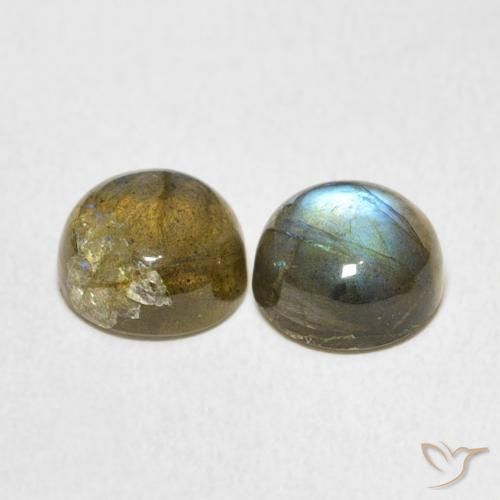 Pedras preciosas de Labradorita Multicolorido natural de 4.95 ct, Redondo, Translúcido