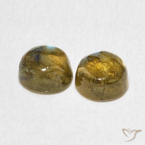 Pedras preciosas de Labradorita Multicolorido natural de 1.23 ct, Redondo, Translúcido