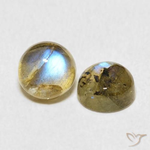 Pedras preciosas de Labradorita Multicolorido natural de 2.16 ct, Redondo, Translúcido