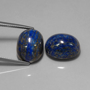 Pedras preciosas de lápis-lazúli azul natural de  ct, corte oval, opaco