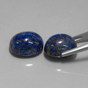 Pedras preciosas de lápis-lazúli azul natural de  ct, corte oval, opaco