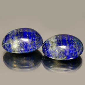 Pedras preciosas de lápis-lazúli azul natural de  ct, corte oval, opaco