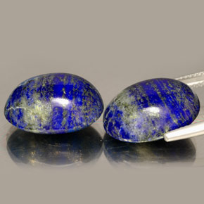 Pedras preciosas de lápis-lazúli azul natural de  ct, corte oval, opaco