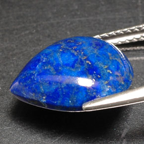 Lápis-lazúli azul natural 5,96ct, formato de pêra, opaco