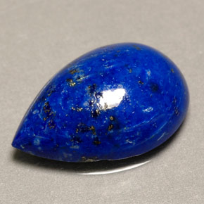 Lápis-lazúli azul natural 4,34ct, formato de pêra, opaco