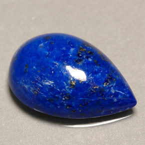 Lápis-lazúli azul natural 4,34ct, formato de pêra, opaco