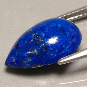Lápis-lazúli azul natural 4,34ct, formato de pêra, opaco